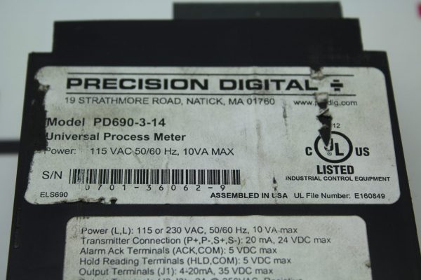 Precision Digital PD690-3-14 Process Meter 115VAC