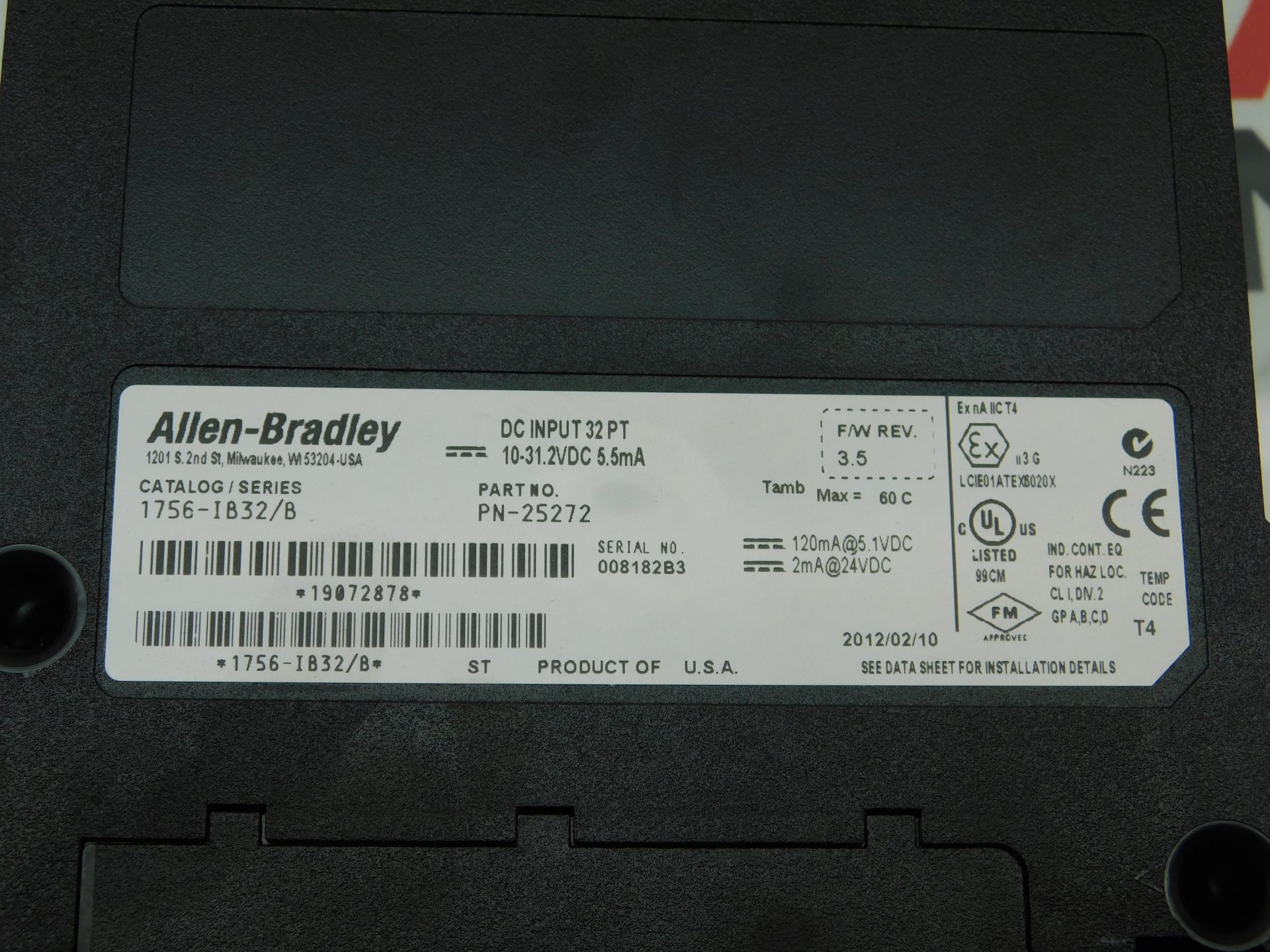 Allen-Bradley 1756-IB32 Series B DC Input Module 32 PT - Task Surplus